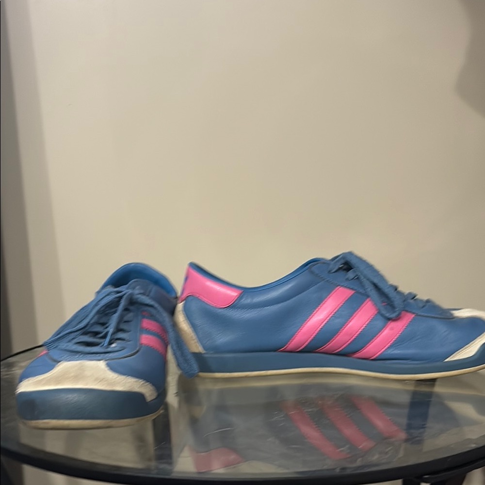 Adidas Women's Vibrant Blue and Pink Sneakers